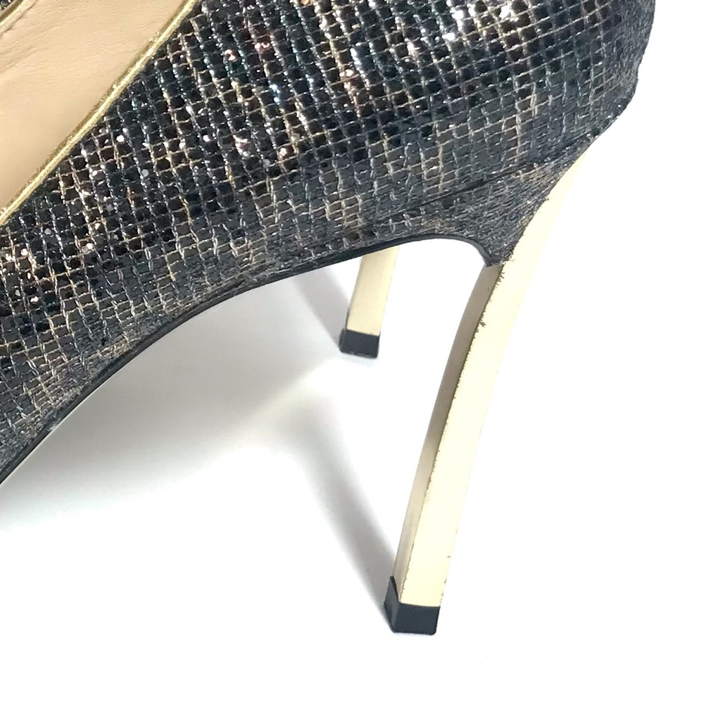 Enzo Angiolini Eainfinti Infinity Black Gold Metallic Cheetah Print Pumps - Picture 12 of 16